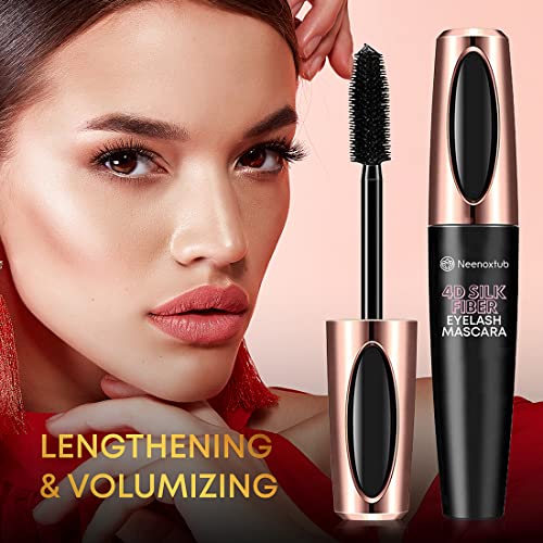 4D Silk Fiber Lash Mascara, Lengthening and Thick, Long Lasting, Waterproof &...