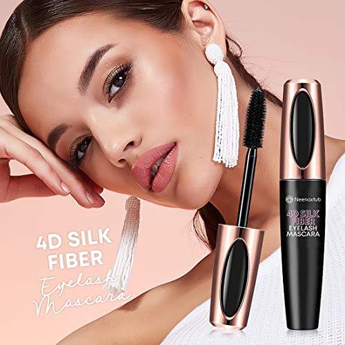 4D Silk Fiber Lash Mascara, Lengthening and Thick, Long Lasting, Waterproof &...