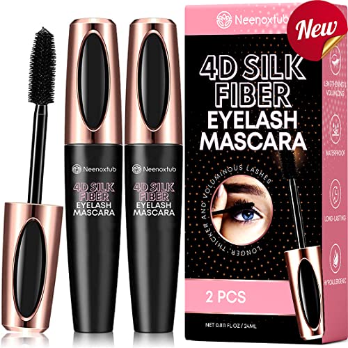 4D Silk Fiber Lash Mascara, Lengthening and Thick, Long Lasting, Waterproof &...