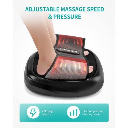 Nekteck Foot Massager Machine with Heat and Remote, Shiatsu Foot Massager wit...