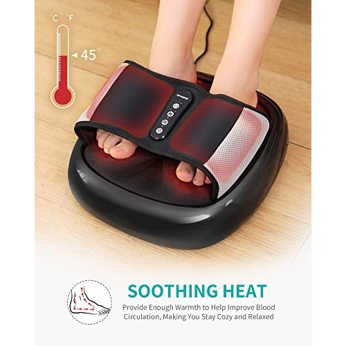 Nekteck Foot Massager Machine with Heat and Remote, Shiatsu Foot Massager wit...