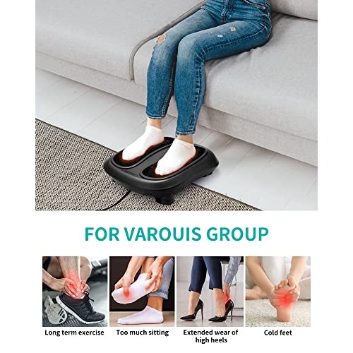 Nekteck Foot Massager with Heat, Shiatsu Heated Electric Kneading Foot Massag...