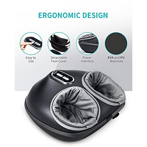 Nekteck Shiatsu Foot Massager Machine with Soothing Heat, Deep Kneading Thera...