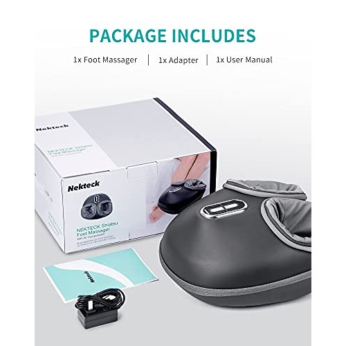 Nekteck Shiatsu Foot Massager Machine with Soothing Heat, Deep Kneading Thera...