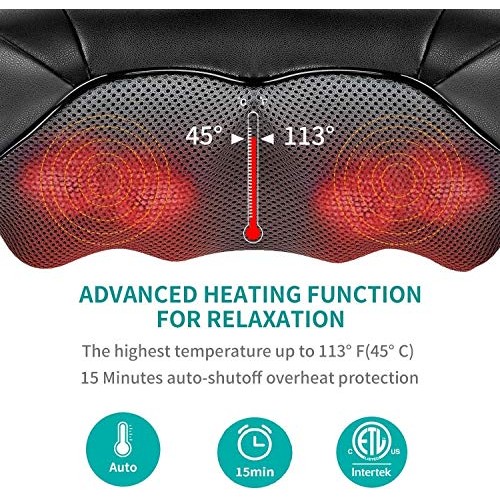 Shiatsu Neck and Back Massager with Soothing Heat, Nekteck Electric Deep Tiss...