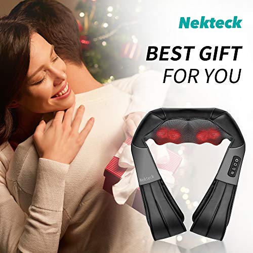Shiatsu Neck and Back Massager with Soothing Heat, Nekteck Electric Deep Tiss...