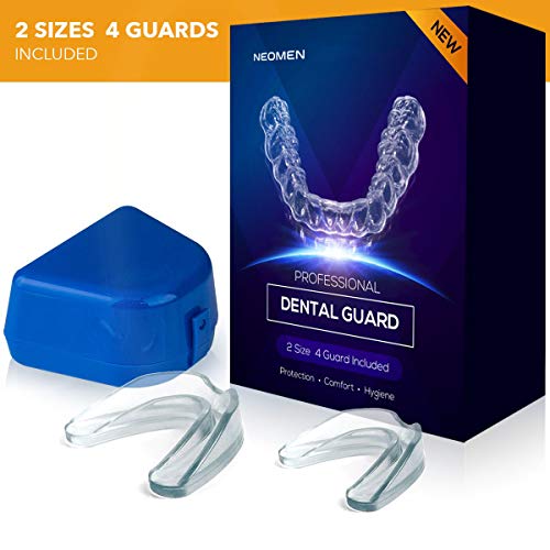 Neomen Mouth Guard for Teeth Grinding - 2 Sizes, Pack of 4 - New Upgraded Ant...