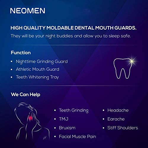 Neomen Mouth Guard for Teeth Grinding - 2 Sizes, Pack of 4 - New Upgraded Ant...