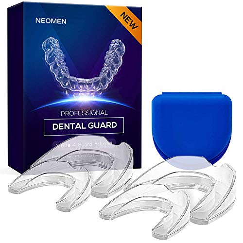 Neomen Mouth Guard for Teeth Grinding - 2 Sizes, Pack of 4 - New Upgraded Ant...