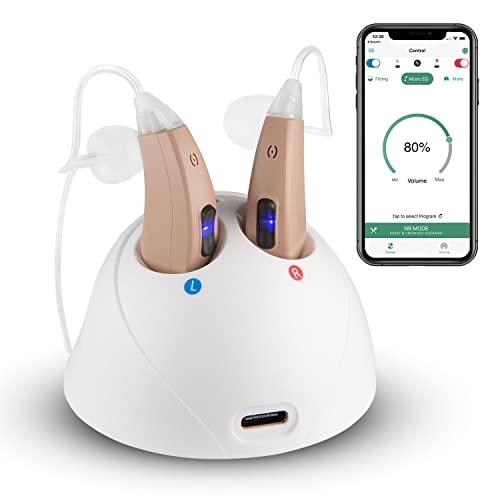 Bluetooth Hearing Aids Customizable for Seniors and Adults, APP Enabled Ampli...