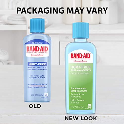 Band-Aid Brand First Aid Hurt-Free Antiseptic Wash 6 Ounce (Pack of 2)
