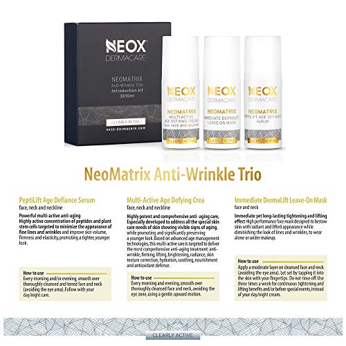NeoMatrix Introduction Trio - 3 x 10ml Bottles Peptilift Serum DermaLift Leav...