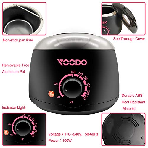 Waxing Kit, Wax Warmer for Hair Removal with 4 Flavors Hard Wax Beans, 20 Wax...