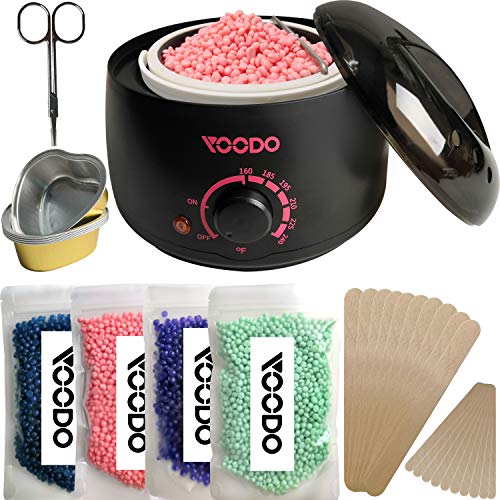 Waxing Kit, Wax Warmer for Hair Removal with 4 Flavors Hard Wax Beans, 20 Wax...
