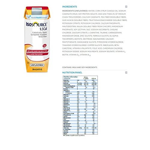 ISOSOURCE 1.5 CAL (WITH FIBER) UNFLAVORED 1 CASE 24 X 250ML