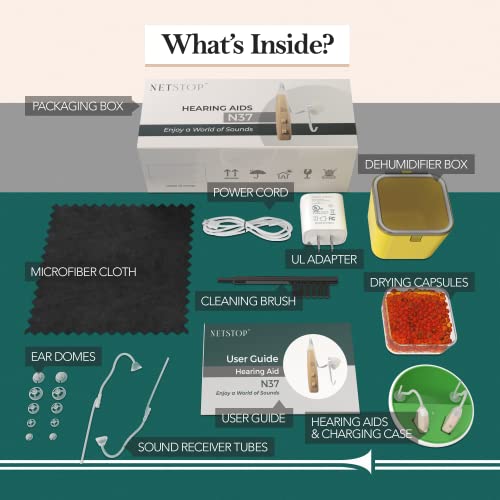 NETSTOP Rechargeable Hearing Aids | Portable Hearing Aid Amplifier for Senior...