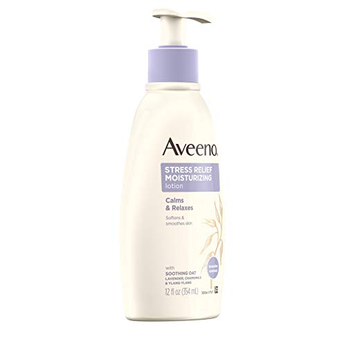 Aveeno Stress Relief Moisturizing Body Lotion with Lavender, Natural Oatmeal ...