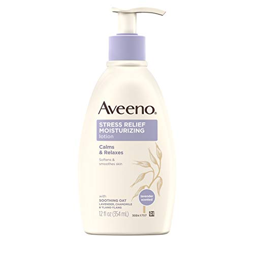 Aveeno Stress Relief Moisturizing Body Lotion with Lavender, Natural Oatmeal ...