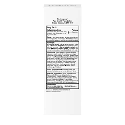 Neutrogena Age Shield Face Lotion Sunscreen with Broad Spectrum SPF 110, Oil-...