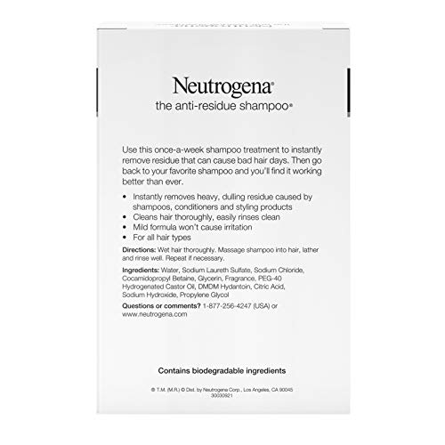Neutrogena Anti-Residue Clarifying Shampoo, Gentle Non-Irritating Clarifying ...