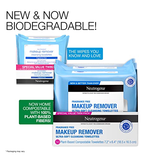 Neutrogena Cleansing Fragrance Free Makeup Remover Facial Wipes, Daily Cleans...