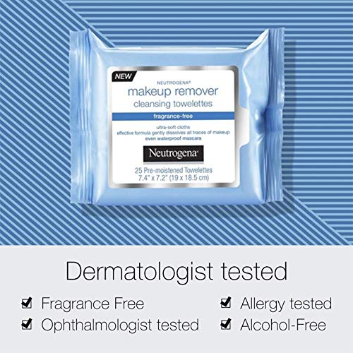 Neutrogena Cleansing Fragrance Free Makeup Remover Facial Wipes, Daily Cleans...