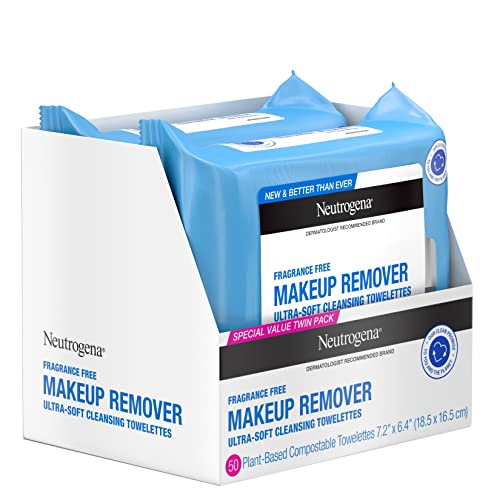 Neutrogena Cleansing Fragrance Free Makeup Remover Facial Wipes, Daily Cleans...