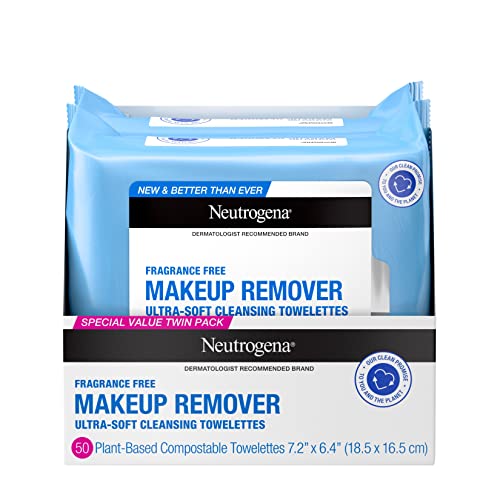 Neutrogena Cleansing Fragrance Free Makeup Remover Facial Wipes, Daily Cleans...