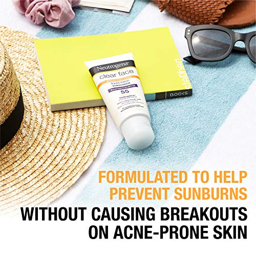 Neutrogena Clear Face Liquid Lotion Sunscreen for Acne-Prone Skin, Broad Spec...