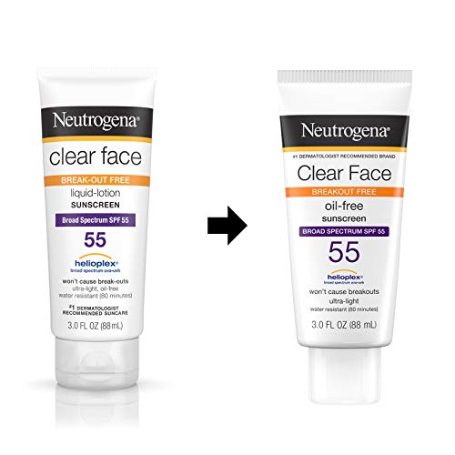 Neutrogena Clear Face Liquid Lotion Sunscreen for Acne-Prone Skin, Broad Spec...