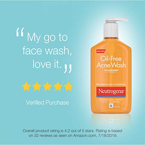 Neutrogena Daily Oil-Free Acne Fighting Facial Cleanser with Salicylic Acid T...