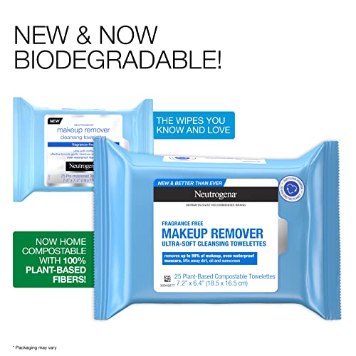 Neutrogena Fragrance-Free Makeup Remover Face Wipes, Daily Facial Cleansing T...