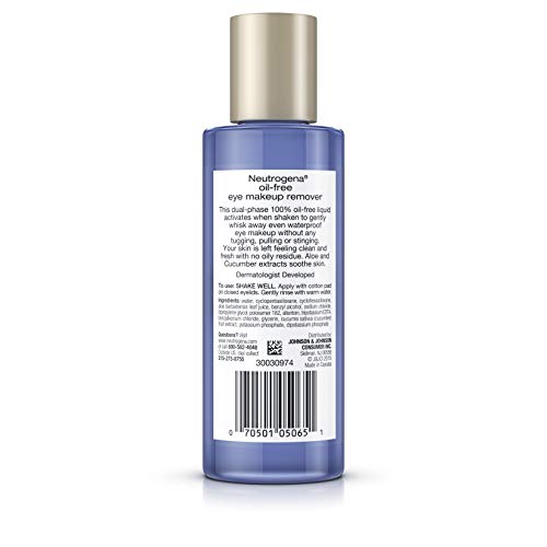 Neutrogena Gentle Oil-Free Eye Makeup Remover & Cleanser for Sensitive Eyes, ...