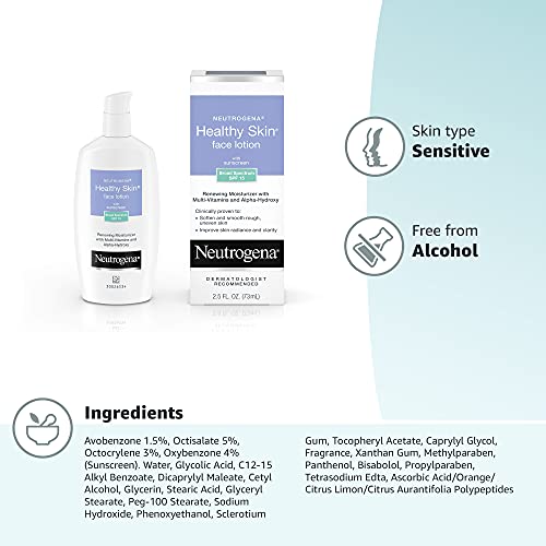 Neutrogena Healthy Skin Face Moisturizer Lotion with SPF 15 Sunscreen & Alpha...