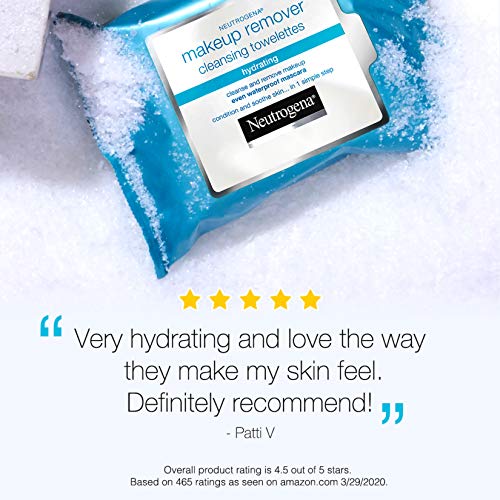 Neutrogena Hydrating Makeup Remover Face Wipes, Pre-Moistened Facial Cleansin...