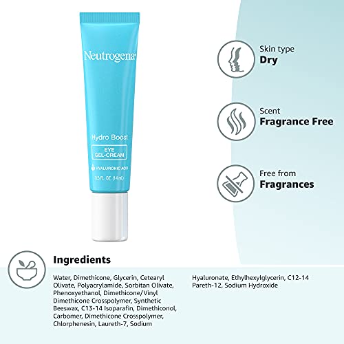 Neutrogena Hydro Boost Hydrating Gel Eye Cream with Hyaluronic Acid, Dermatol...