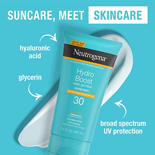 Neutrogena Hydro Boost Water Gel Non-Greasy Moisturizing Sunscreen Lotion wit...