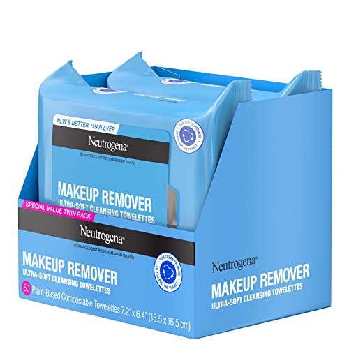 "Neutrogena Makeup Remover Cleansing Face Wipes, Daily Cleansing Facial Towel...