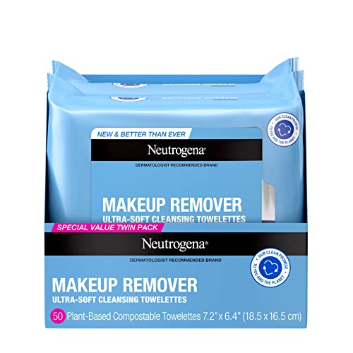 "Neutrogena Makeup Remover Cleansing Face Wipes, Daily Cleansing Facial Towel...