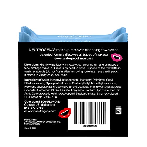 Neutrogena Makeup Remover Cleansing Face Wipes, Daily Facial Towelettes to Re...