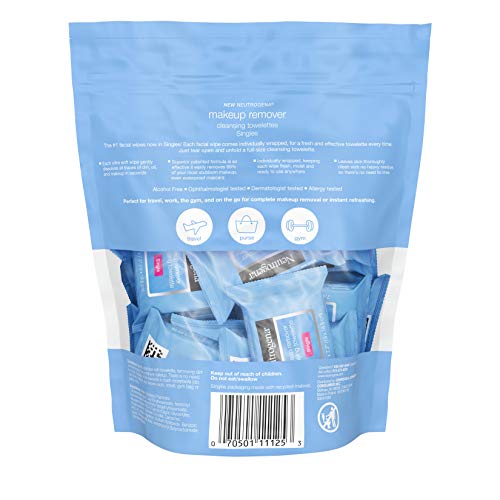 Neutrogena Makeup Remover Facial Cleansing Towelette Singles, Daily Face Wipe...