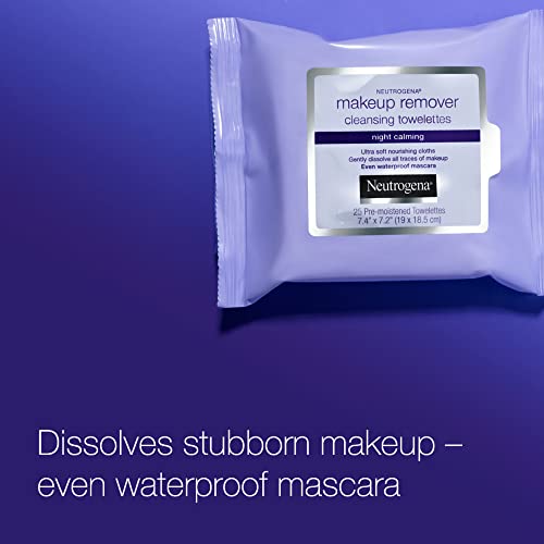 Neutrogena Makeup Remover Night Calming Cleansing Towelettes, Disposable Nigh...