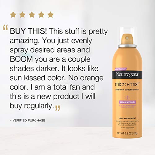 Neutrogena Micromist Airbrush Sunless Tanning Spray, Gradual Sunless Indoor T...