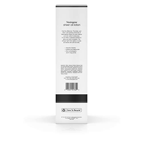 Neutrogena Moisturizing Sheer Body Oil-Lotion, Lightweight & Fast-Absorbing S...