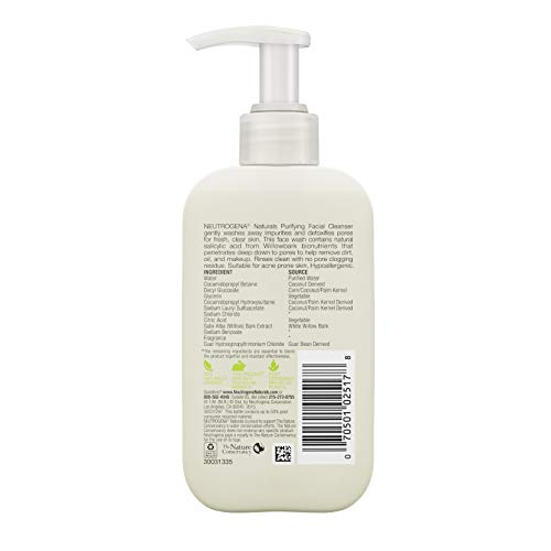 Neutrogena Naturals Purifying Daily Facial Cleanser with Natural Salicylic Ac...