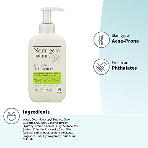 Neutrogena Naturals Purifying Daily Facial Cleanser with Natural Salicylic Ac...