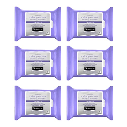 Neutrogena Night Calming Cleansing Makeup Remover Face Wipes, Nighttime Facia...
