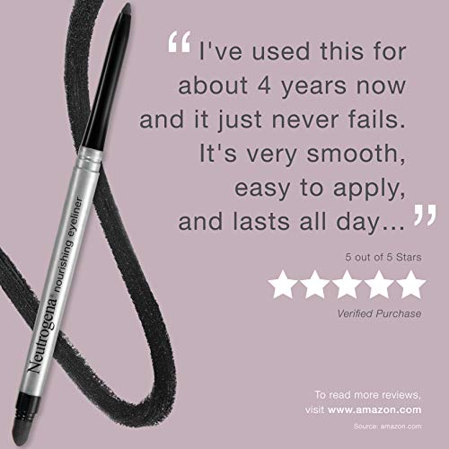 Neutrogena Nourishing Eyeliner Pencil, Built-in Sharpener for Precise Applica...