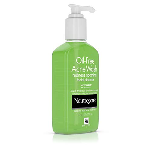 Neutrogena Oil-Free Acne and Redness Facial Cleanser, Soothing Face Wash with...
