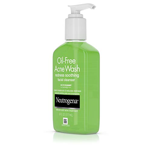 Neutrogena Oil-Free Acne and Redness Facial Cleanser, Soothing Face Wash with...